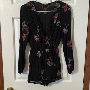 Black long sleeve romper